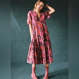 Anthropologie Clemencia Tiered Midi Dress
